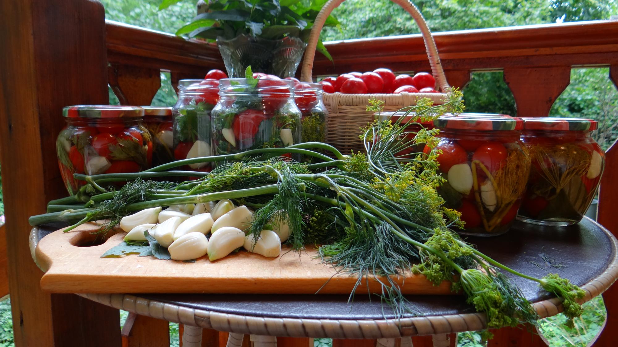 Fresh local produce on rustic table